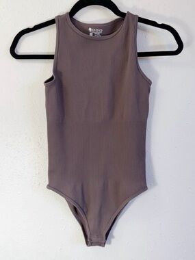 OQQ Sleeveless Halter Neck Bodysuit - Taupe/Coffee